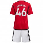 Günstige Fußballtrikots Manchester United Hannibal 46 Kinder Heimtrikot 2023-24 Kurzarm